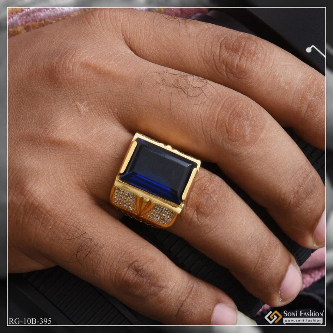 Buy Gemorio Blue Sapphire Neelam 6.5cts or 7.25ratti Ring for Men At Best  Price @ Tata CLiQ